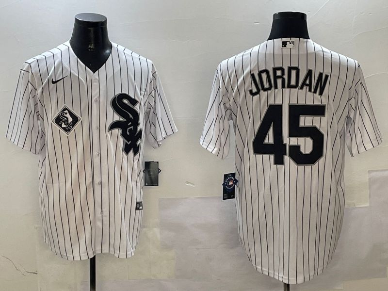 Men Chicago White Sox #45 Jordan White Stripe Game 2025 Nike MLB Jersey style 5